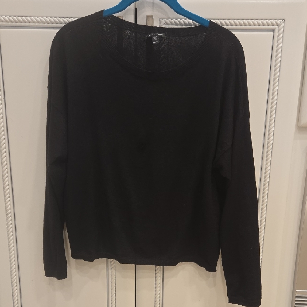 Eileen Fisher Classic Black Long Sleeve Top